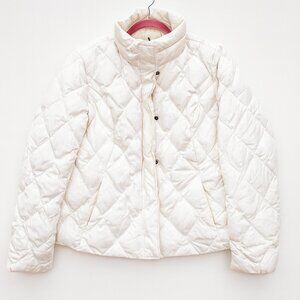 Eddie Bauer Women White Quilted Premium Quality Goose Down Puffer Jacket  XL